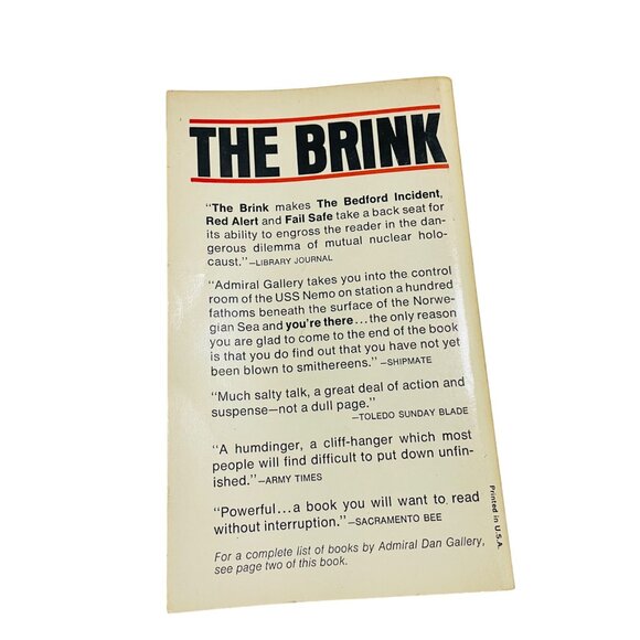 The Brink By Daniel V. Gallery Paperback Library Edition 1969 Vintage Book - Picture 3 of 7